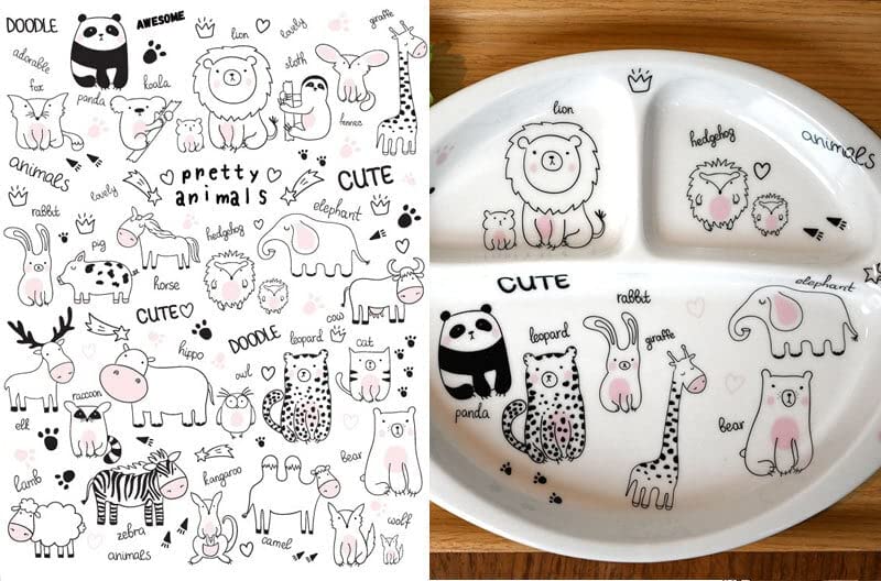 Amazon.co.jp: ポーセラーツ 転写紙【白磁用】prettyanimals